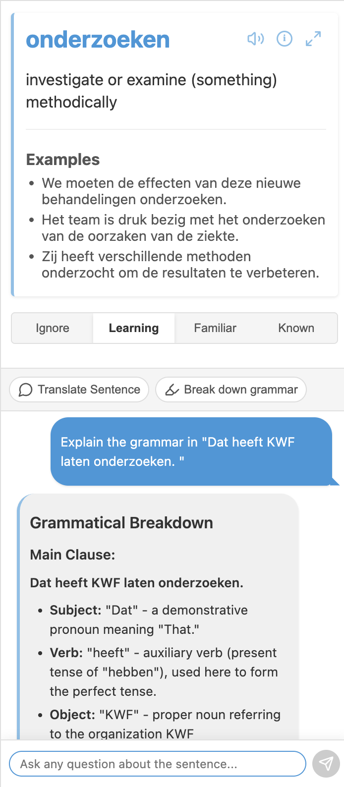 AI language assistant example